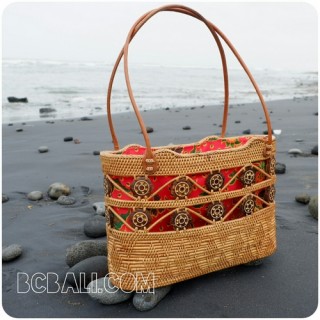 ethnic homemade shopping handbags straw ata rattan bali